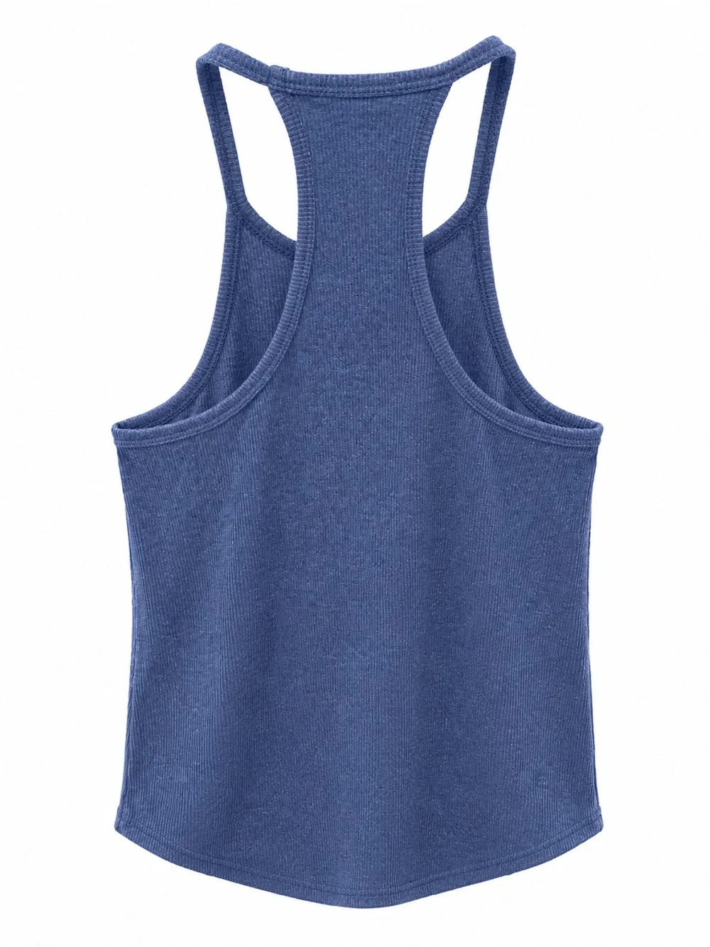 BOZZOLO Blue Ribbed Racerback Tank Top – Size Small - Picture 4 of 5